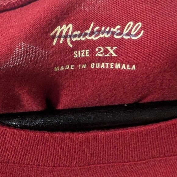 NEW Madewell | Vintage Crewneck Cotton T-Shirt In Dark Red - Picture 4 of 5